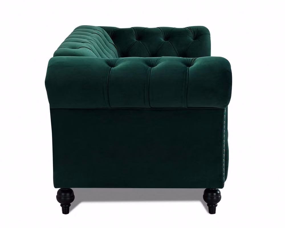 Home Detail Mayfair Green Velvet 2 Seater Chesterfield Sofa – 4