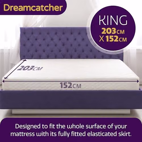Dreamcatcher Luxury White Polyester Fully Fitted Electric Under Blanket with Removable Cover, W/D/H: 180 x 203 x 152 cm – 2