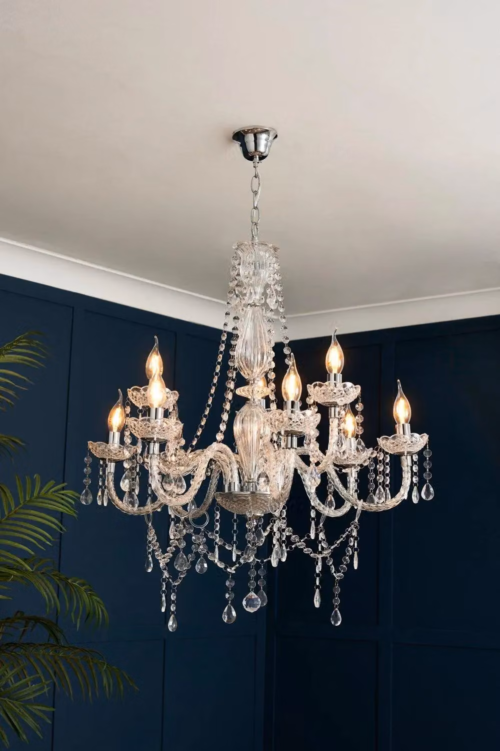 BHS Lighting Charlotte Crystal Chandelier in Chrome and Silver – 3