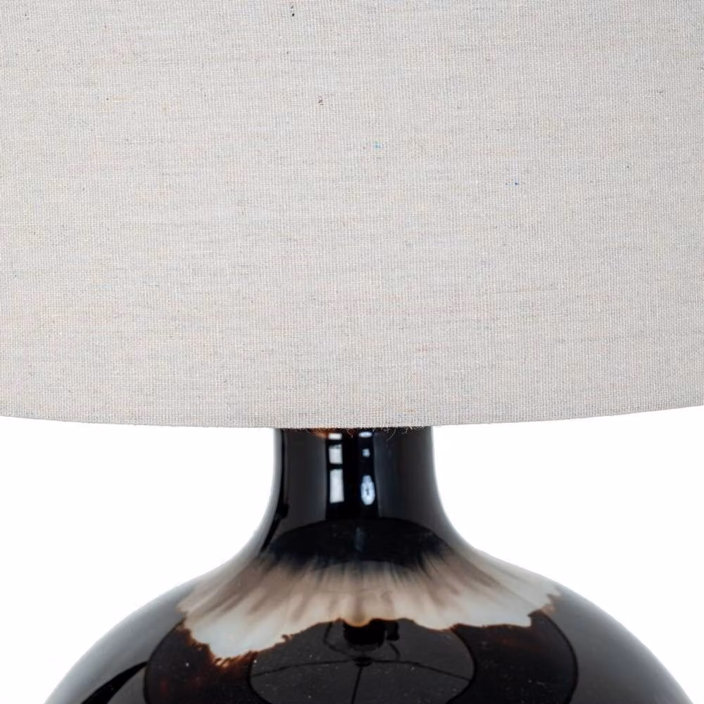 Hill Interiors Sepia Shadows Shade Linen Table Lamp in Brown, H 66 cm x W 43 cm – 2