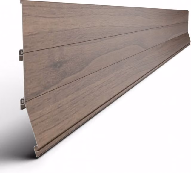 Knotwood Aluminium Cladding Panel in Queensland Walnut Brown, W: 15 cm, L: 565 cm