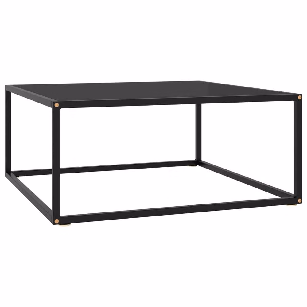 Berkfield Home Modern Black Glass Coffee Table, W/D/H: 80 x 80 x 35 cm – 2