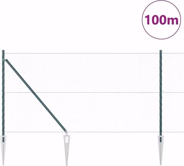 Berkfield Home Green Steel Hexagon Fence, 1 x 100 m – 1