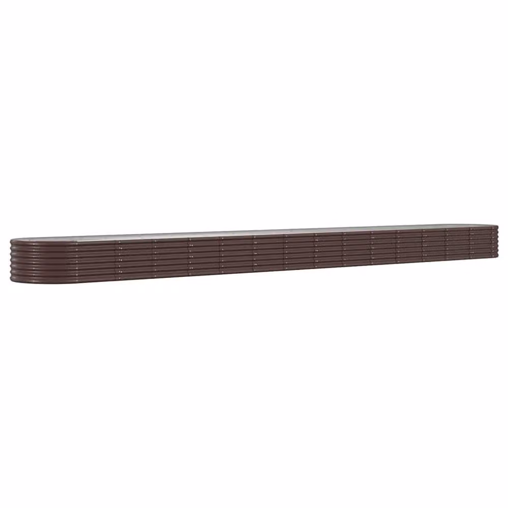 Berkfield Home Garden Raised Bed in Brown Powder-coated Steel, W/D/H: 620 x 80 x 36 cm – 2
