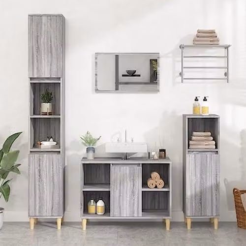 vidaXL Grey Sonoma Sink Cabinet W/D/H: 80 x 33 x 60 cm – 2