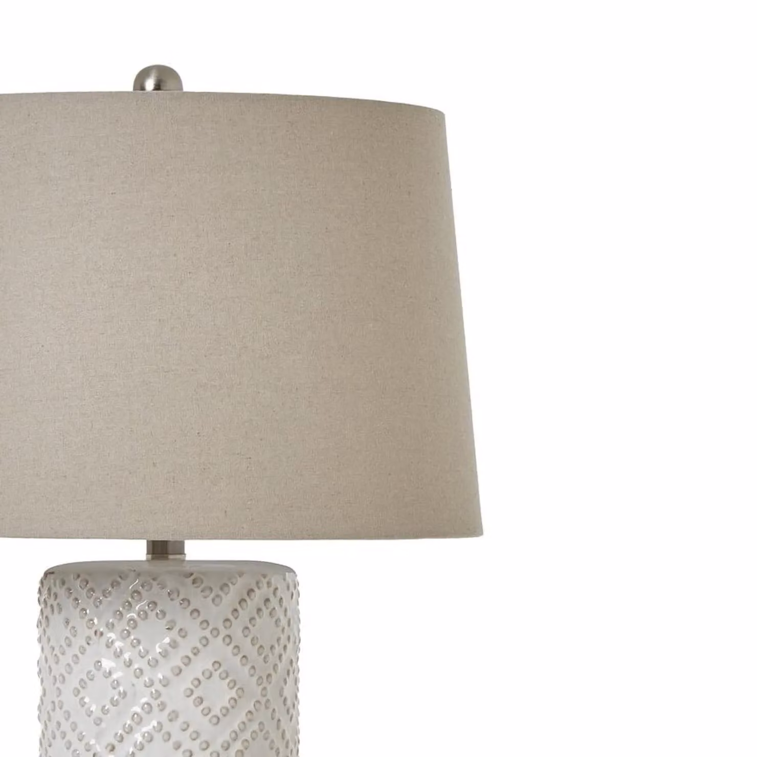 Hill Interiors Beaded White Ceramic Table Lamp – 2
