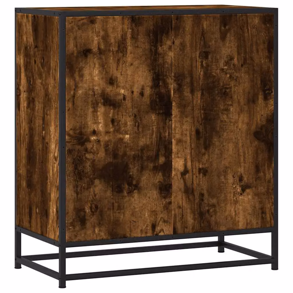 Berkfield Home Industrial Sideboard in Smoked Oak and Brown, W/D/H: 68 x 35 x 76 cm – 2