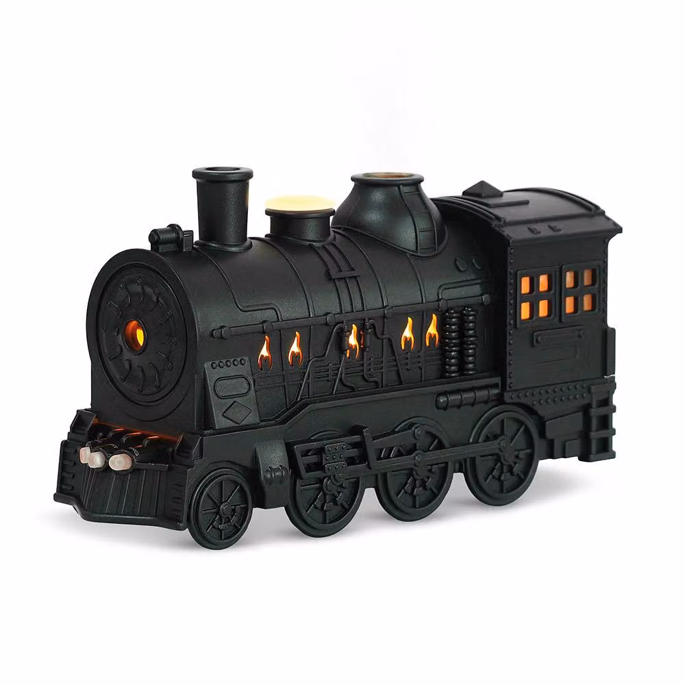 Menkind Well Being Train Humidifier and Aroma Diffuser in Black with Remote Control and Multicolour LED Lights, 300 ml Capacity, Height: 24 cm – 2