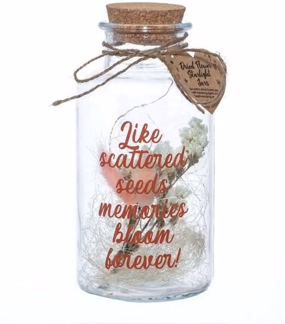 Boxer Gifts Flower Starlight Jar Memories Bloom Multicolour Floral Glass Tabletop Decoration