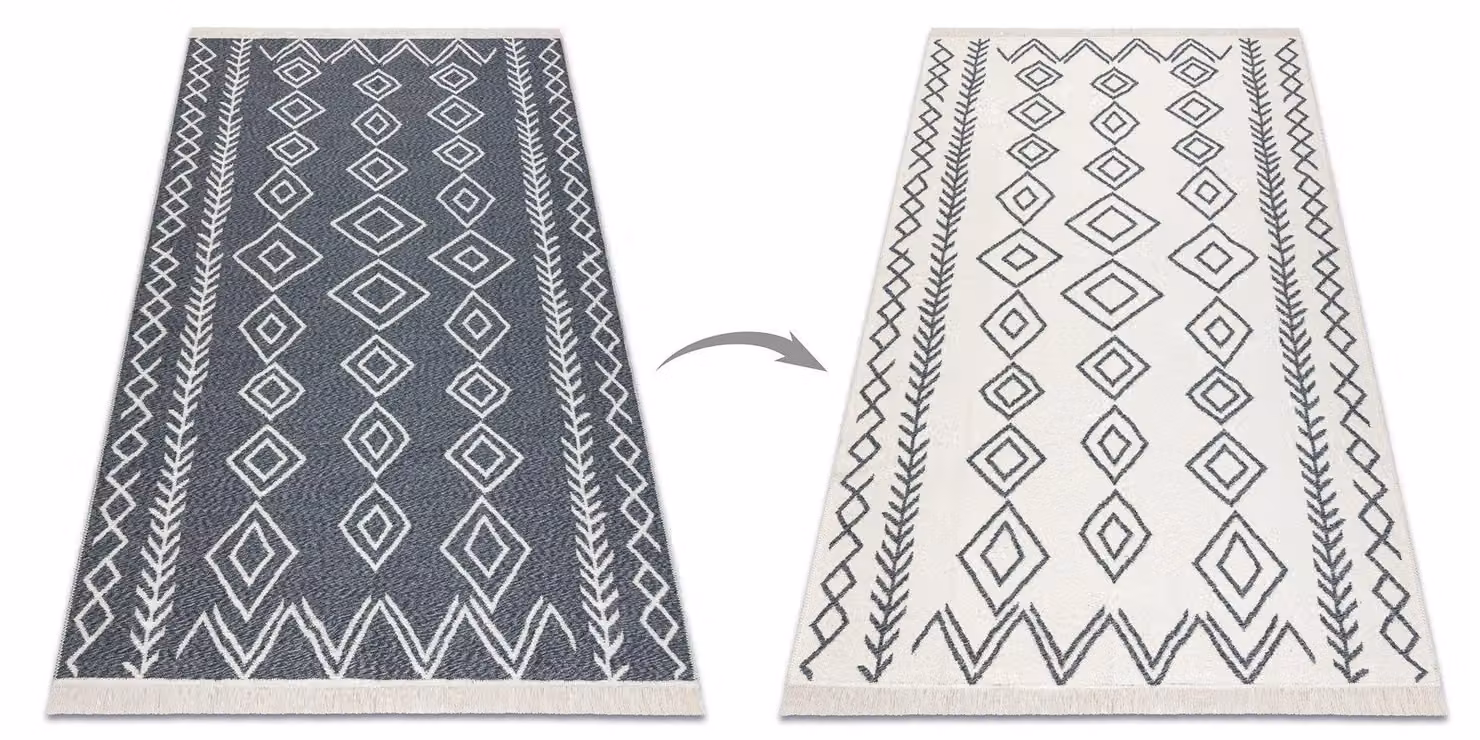 RugsX Twin Metallic Boho Rectangular Cotton Rug with Fringes, W: 120 cm, L: 170 cm – 3