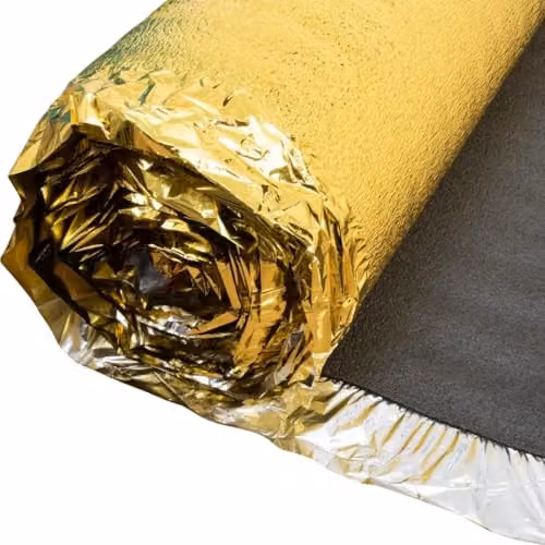 Underfoot Gold PE Foam Underlay for Laminate and Wood Flooring, 5mm Thickness, 15m² with Vapour Barrier