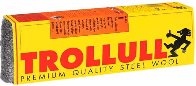 Trollull Sleeved Steel Wool for Wood and Metal in Silver and Multicolour