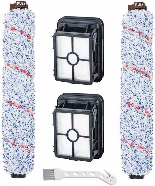 FLAVORA Vacuum Cleaner in Black with 2x Filters, 2x Main Brushes and 1x Small Brush