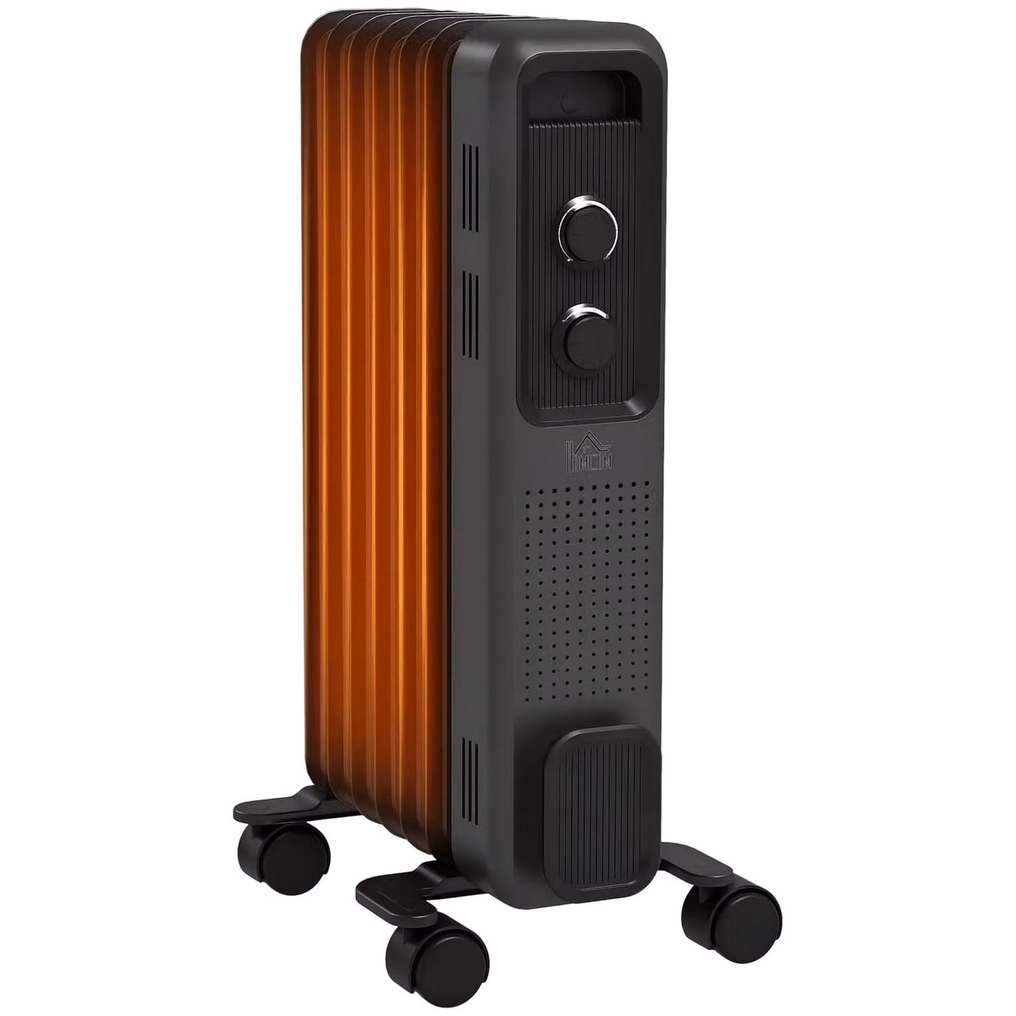 HOMCOM Portable Oil Filled Radiator Heater in Grey with Thermostat and Overheat Protection – 2