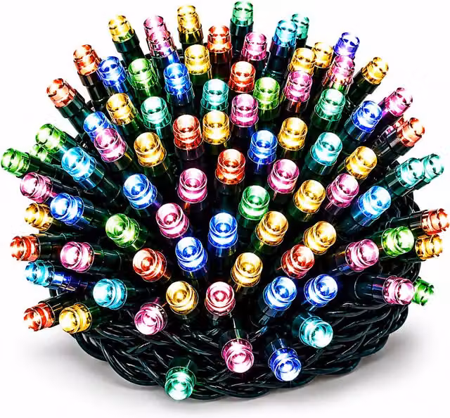 Simpa 100 LED Multi-Action Battery Operated RGB String Lights in Blue, White, Green and Multicolour – 1