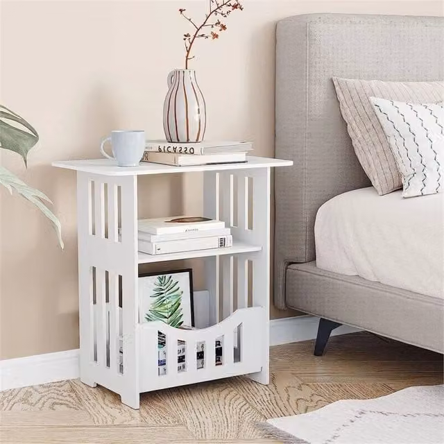 EONLION White Square Bedside Table with Drawer Cabinet – 1