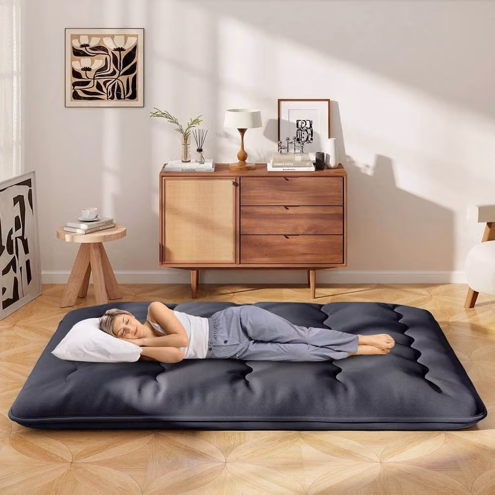 Kelvenix Single Floor Futon Mattress, Black, W: 120 cm, D: 190 cm, H: 10 cm – 3