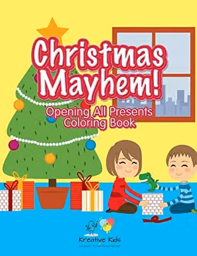 Kreative Kids Christmas Mayhem Opening All Presents Colouring Book for Children, Multicolour