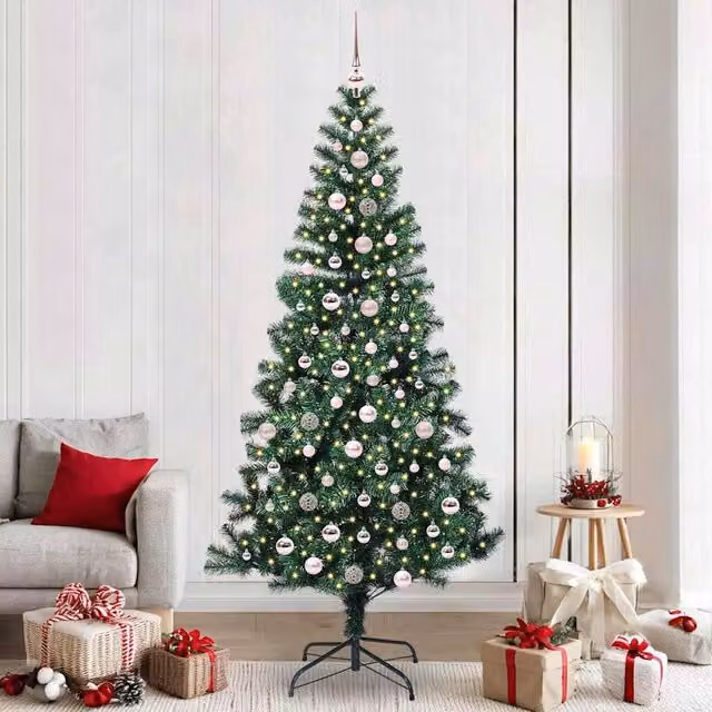 Berkfield Home Pre-lit Artificial Christmas Tree, Green, Height: 240 cm – 1