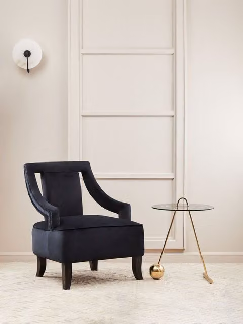 Orsina Modern Round Glass Side Table with Gold Metal Frame – 2