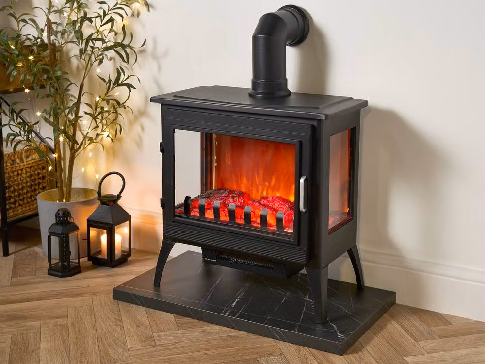 Sureflame Marlow 3-Sided Electric Floor Stove in Black – 2