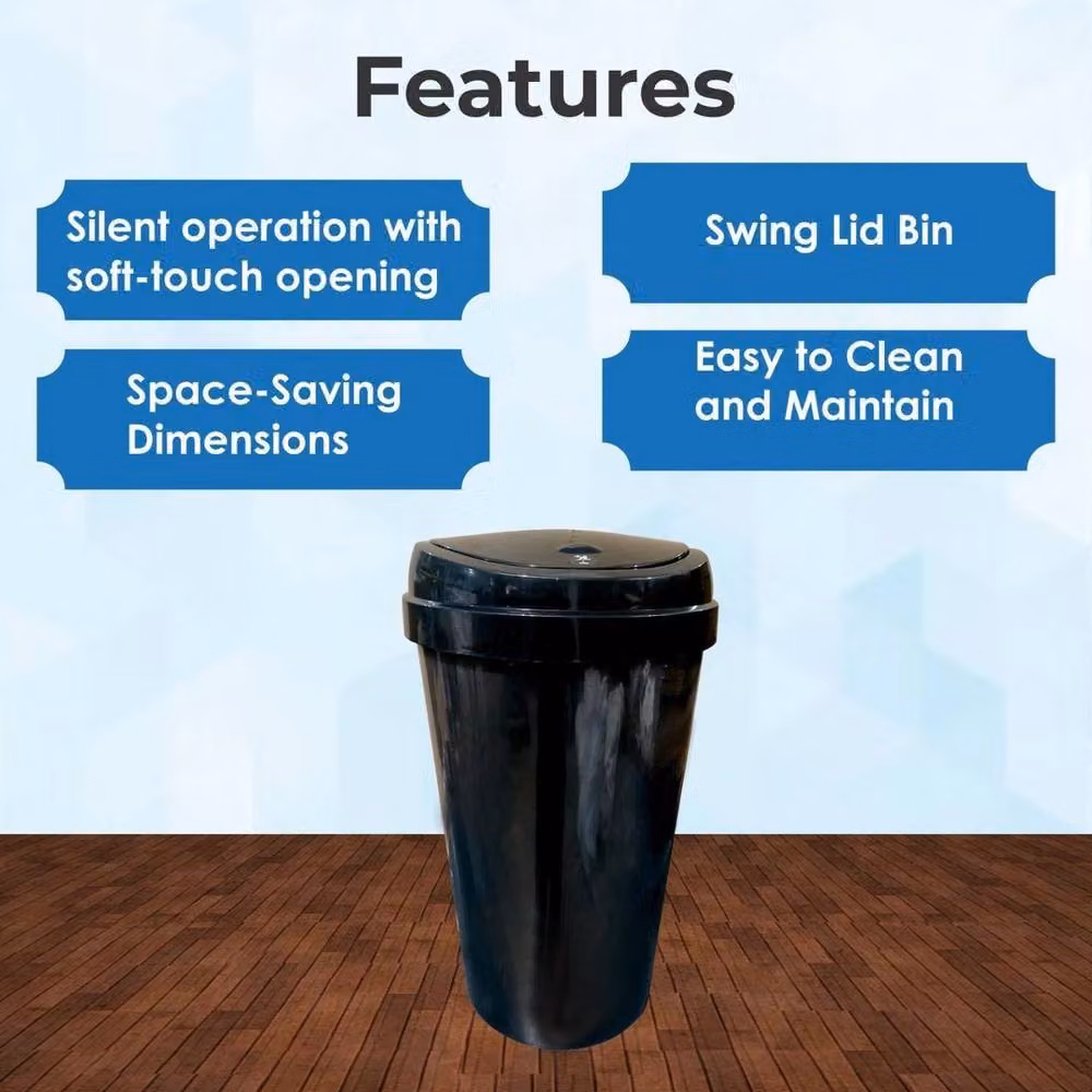 PAWNORA 60L Plastic Swing Top Bin in Black – 3
