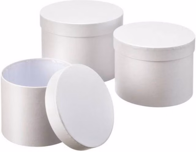 KDMD White Symphony Paper Hat Box Set of 3