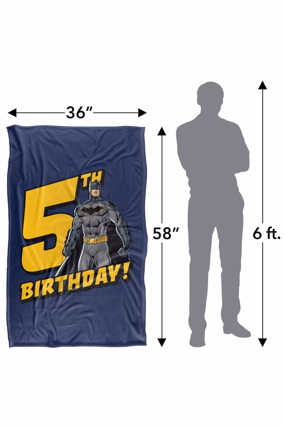 Warner Bros. Justice League Batman Silky Touch Super Soft Fluffy Throw Blanket, Blue, Large – 3