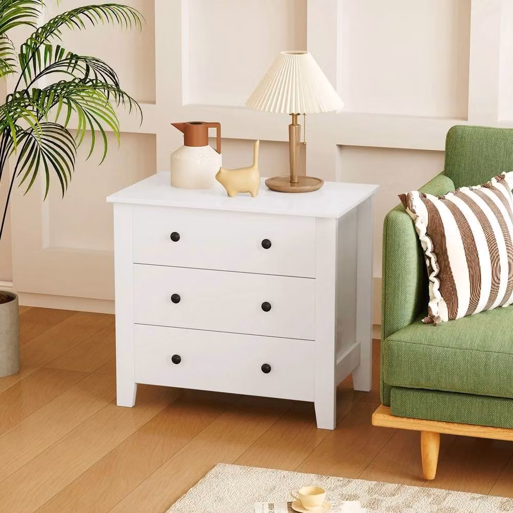 VOGREX Modern Wide Chest of Drawers and Nightstand Organizer in Matt White – 2