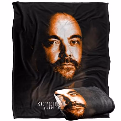 LOGOVISION Supernatural Crowley Portrait Silky Touch Super Soft Fleece Throw Blanket, Multicolour, W: 152 cm, D: 127 cm – 1