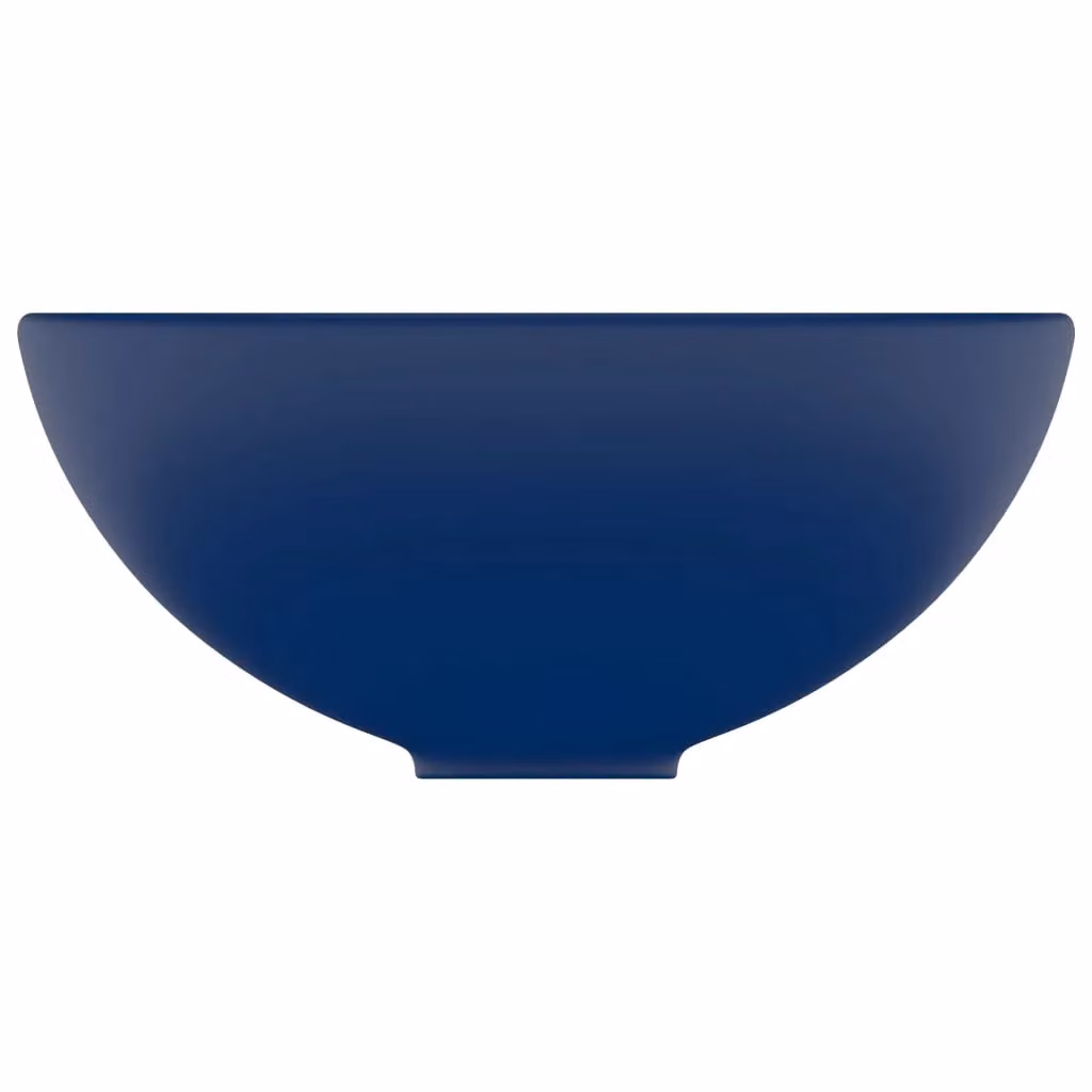 Berkfield Home Luxury Round Ceramic Bathroom Basin in Matt Dark Blue, W: 32.5 cm, H: 14 cm – 4