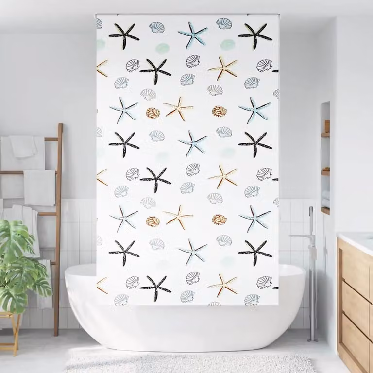 Berkfield Home Black Opaque Shower Roller Blind, W: 130 cm, H: 240 cm
