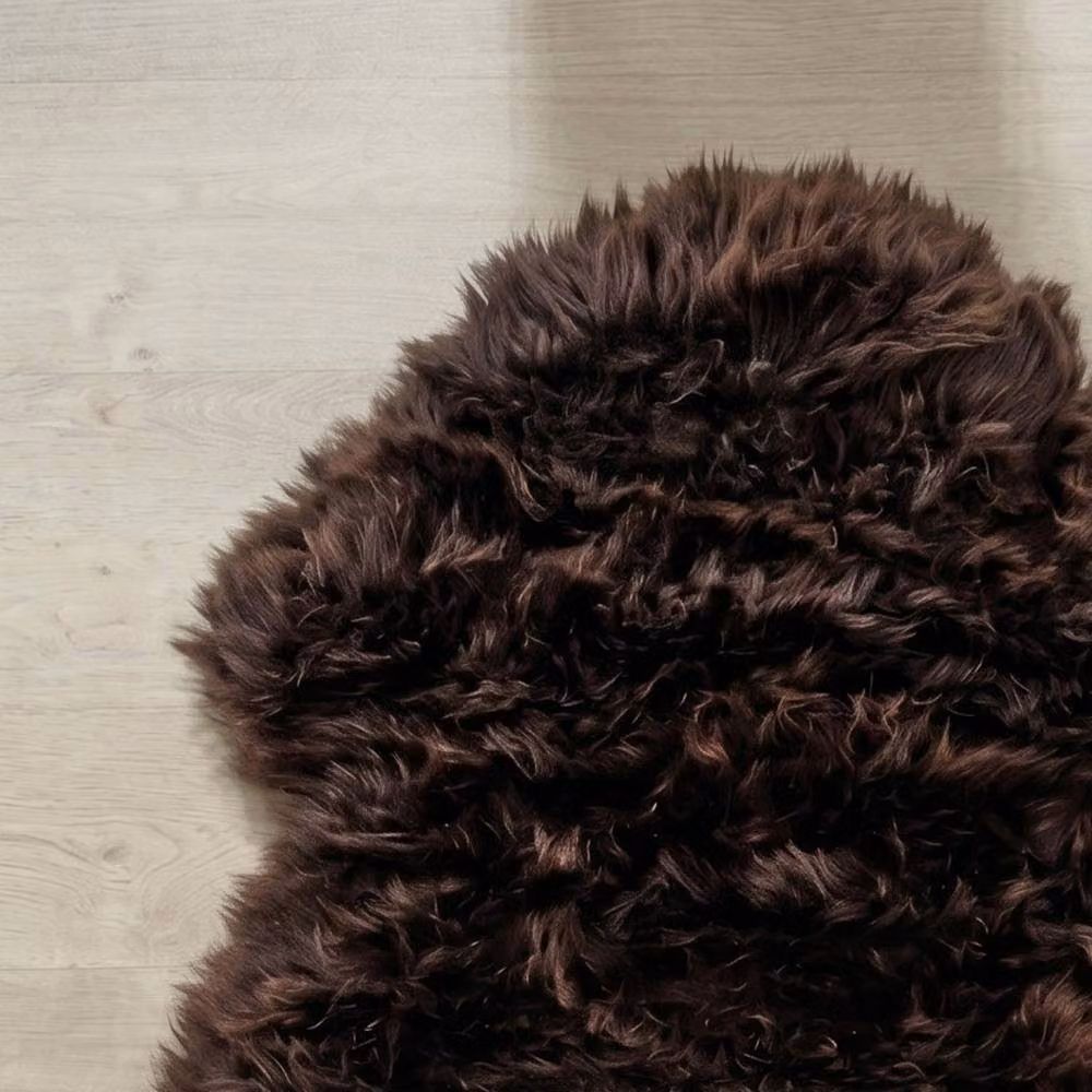 Native Natural Organic Sheepskin Rug in Brown, W/D: 60 x 120 cm – 3