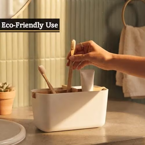Orsina Grey and White Bamboo Fibre Cutlery Tray with 4 Compartments – 5