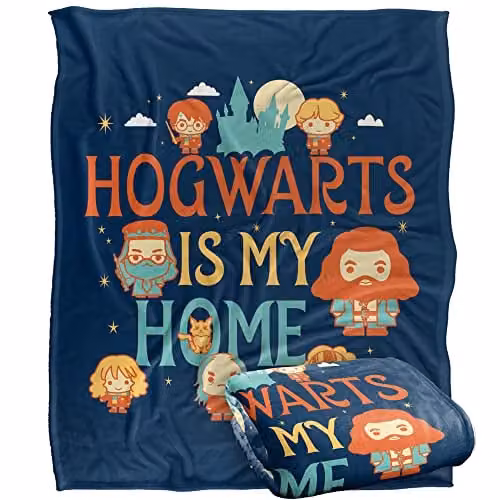 LOGOVISION Harry Potter Hogwarts is My Home Officially Licensed Super Soft Microfibre Fleece Throw Blanket, Multicolour, W/D/H: 152 x 127 cm