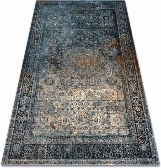 RugsX Wool Omega Abstract Retro Rug in Blue, W: 170 cm, D: 235 cm – 1