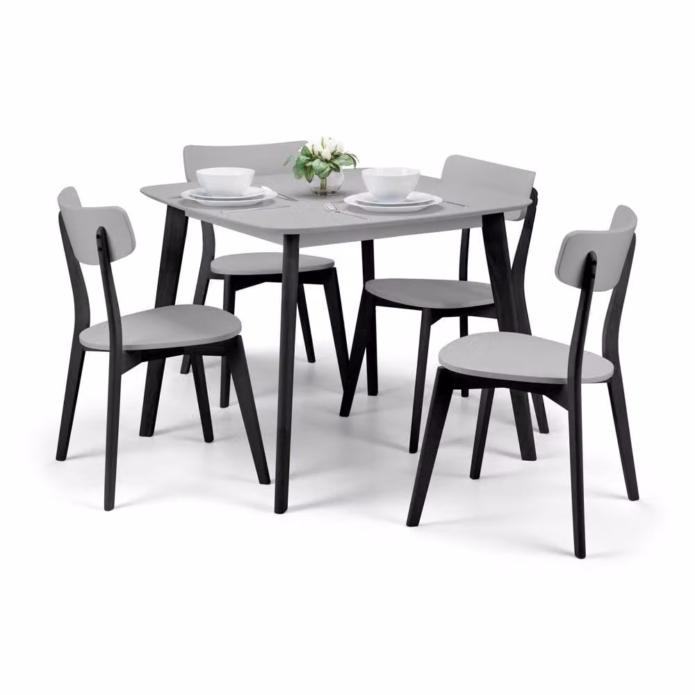 Cheshire Premium Casa Square Dining Table in Grey and Black, W/D/H: 90 x 90 x 75 cm – 3