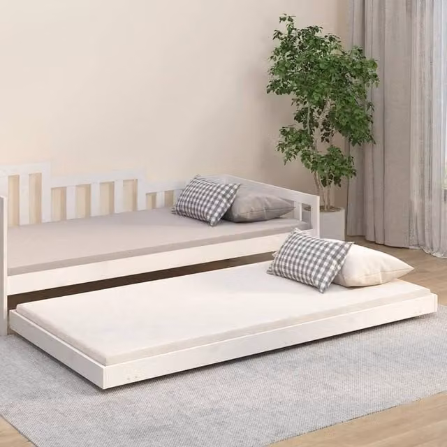 Berkfield Home White Solid Wood Pine Bed Frame W/D/H: 90 x 200 cm – 1