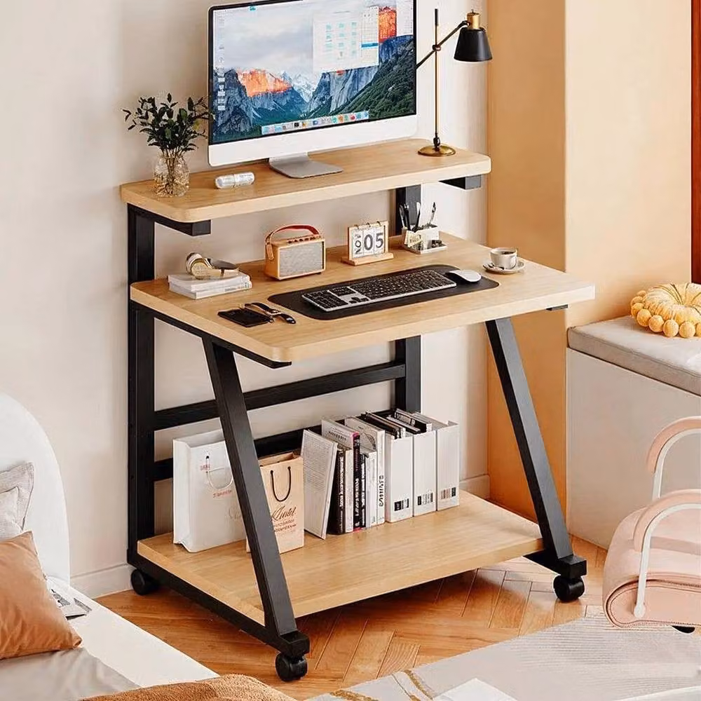 FORGEVIO Compact 3 Tier Modern Computer Desk in Black – 3