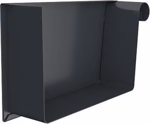 Lindab Rectangular Steel Gutter Right Hand Stop End, 140mm, Anthracite Grey