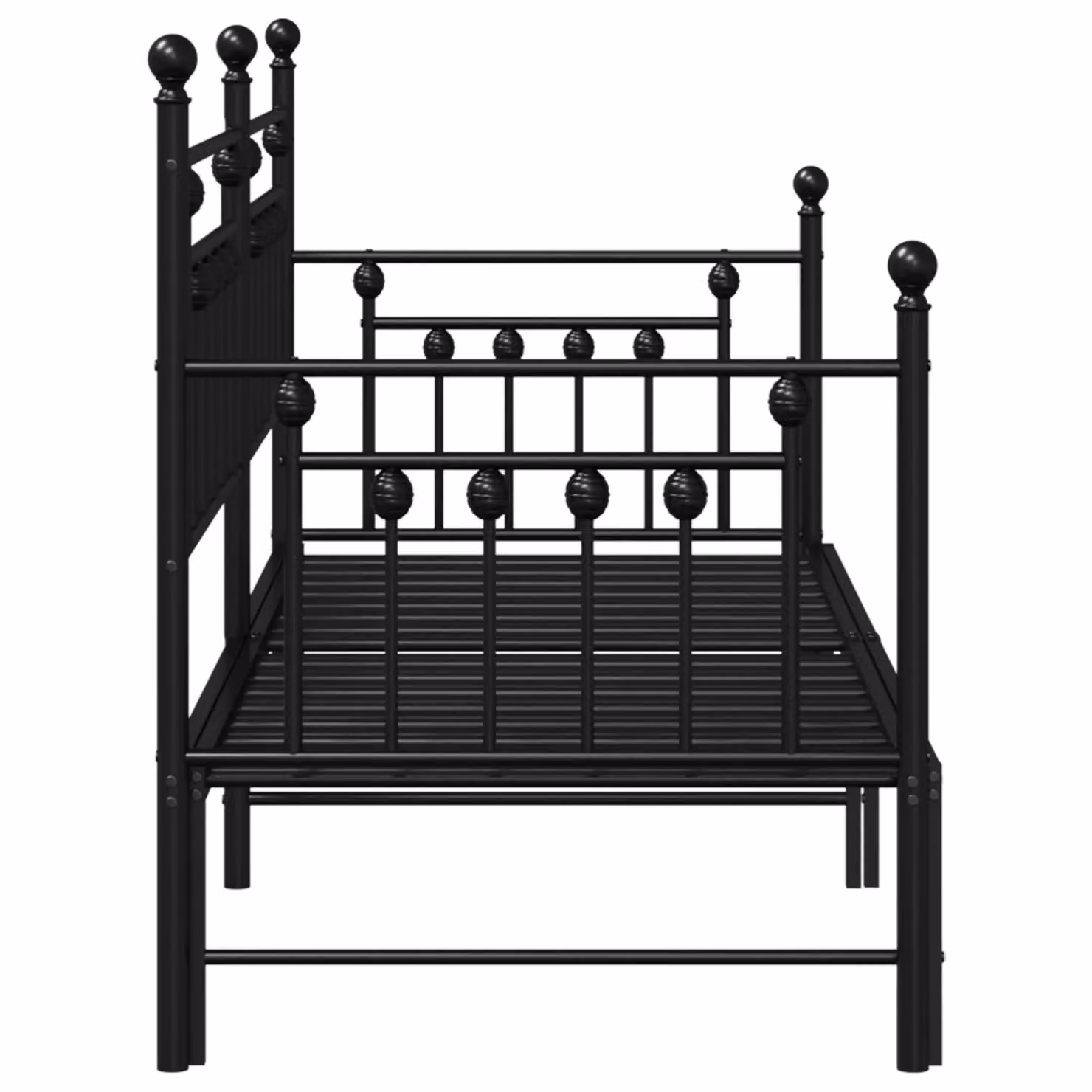 Berkfield Home Industrial Metal Daybed Frame with Trundle in Black, W/D/H: 190 x 75 cm – 3