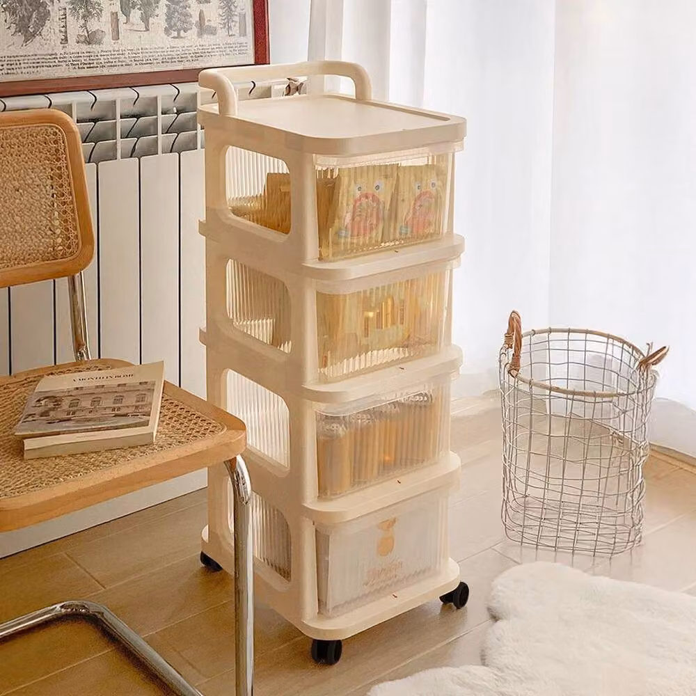 SPETLEK 4 Tier Drawer Storage Trolley Cart in Beige – 2