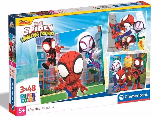 Clementoni Disney Spidey And His Amazing Friends 3 x 48pc Jigsaw Puzzles in Multicolour and White