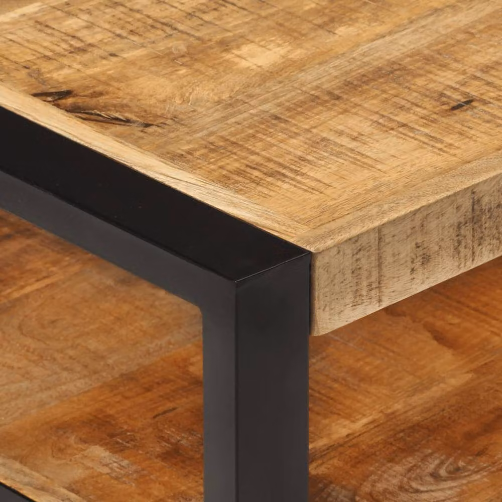 Berkfield Home Rustic Mango Wood Coffee Table in Brown, W: 120 cm, D: 55 cm, H: 40 cm – 3