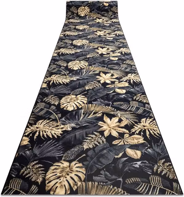 RugsX Gold Monstera Anti-Slip Floral Runner, W/D/H: 100 x 140 cm – 1