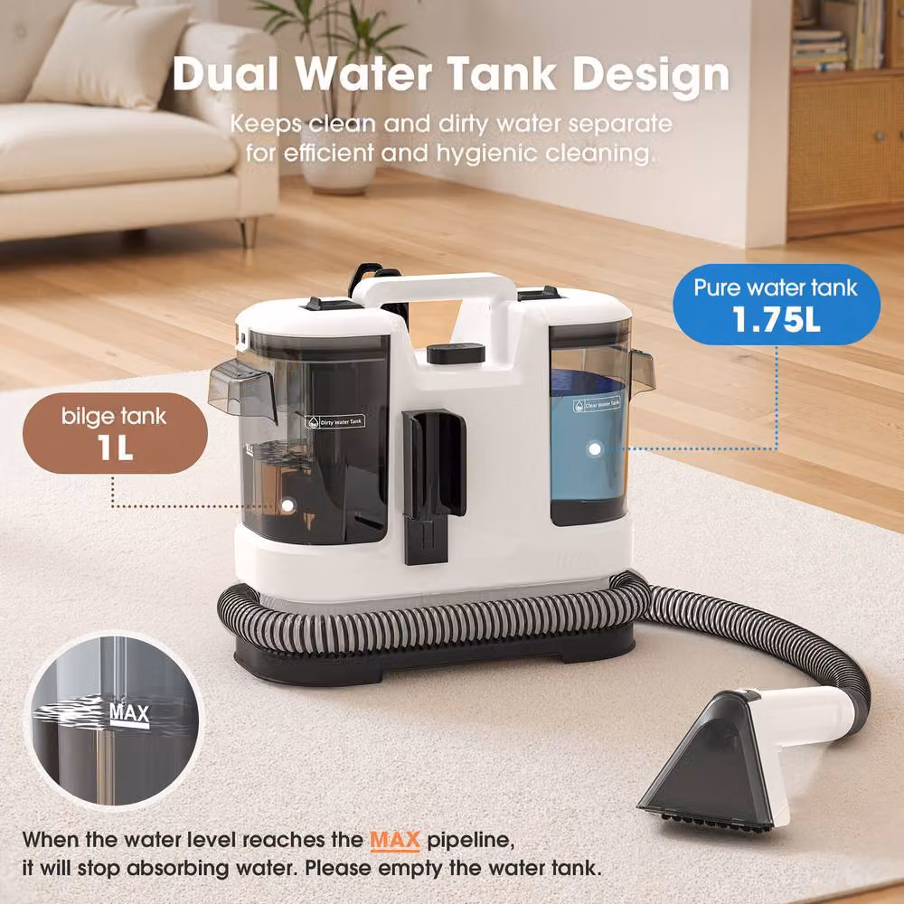 Dragodirect Portable Spot Cleaner with Clean and Waste Water Tanks, White – 2