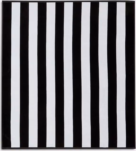 M&S Extra Large Striped Cotton Beach Towel in Black Mix