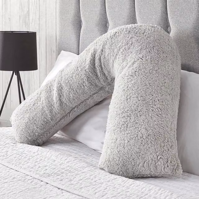 Huggleland Teddy U-Shaped Wedge Support Cushion in Grey