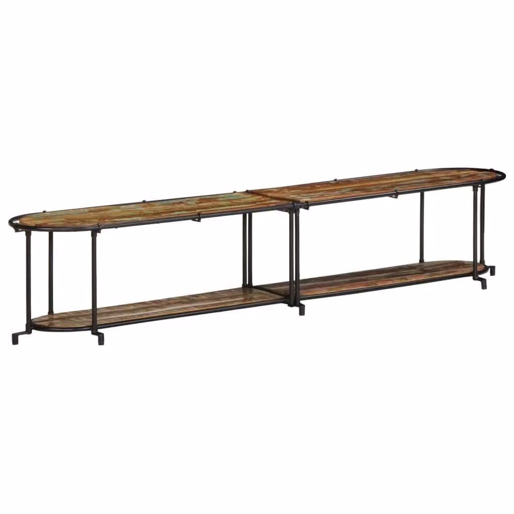 Berkfield Home Industrial TV Cabinet in Brown Solid Reclaimed Wood and Metal, W/D/H: 200 x 42 x 42 cm – 2