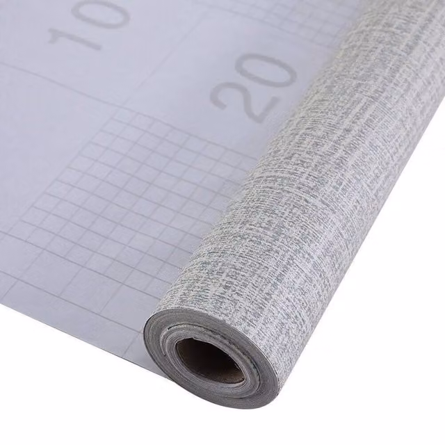 SPETLEK Self Adhesive Plain Grey Linen Textured Wallpaper, W: 100 cm, H: 60 cm